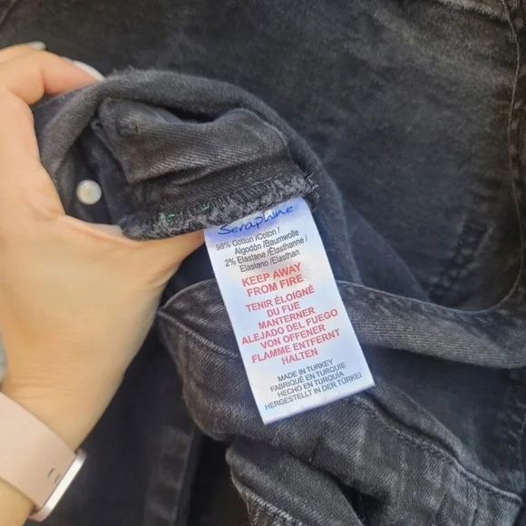 Seraphine Maternity Overalls Black Denim size 10 - Picture 10 of 10